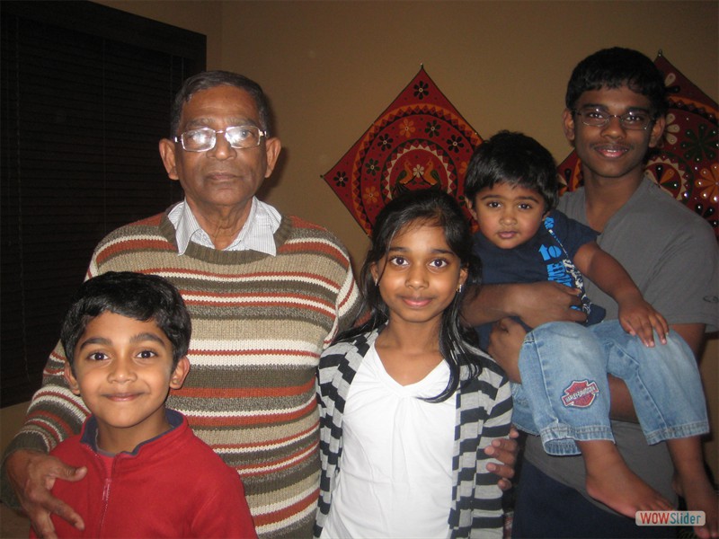 With Grandpa and cousins